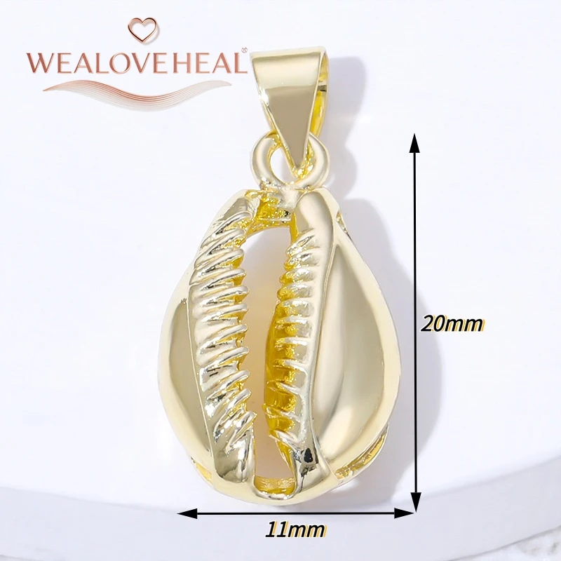 anhänger schmuckherstellung,anhänger schmuck.18K vergoldeter Messing-Kaurischnecken-Anhänger, polierter, strukturierter Seeschnecken-Charm für DIY-Halskettenherstellung, luxuriöse Strand- und Ozean-Accessoires – Detail 21