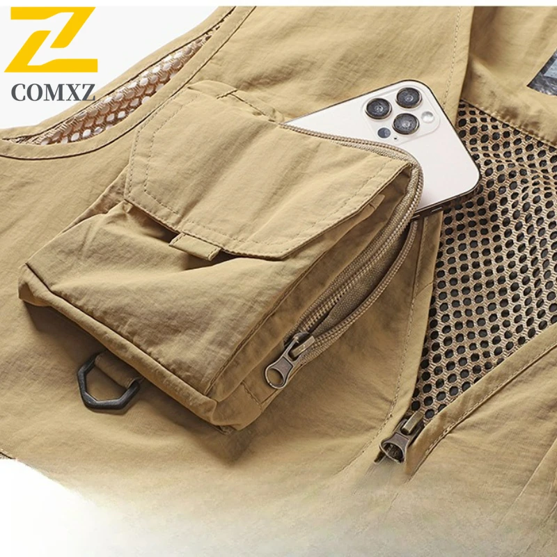 Men's Casual Vest Outdoor Multi Pocket Photography Fishing Lightweight Vests Utility Classics Spring And Autumn Baggy Waistcoat