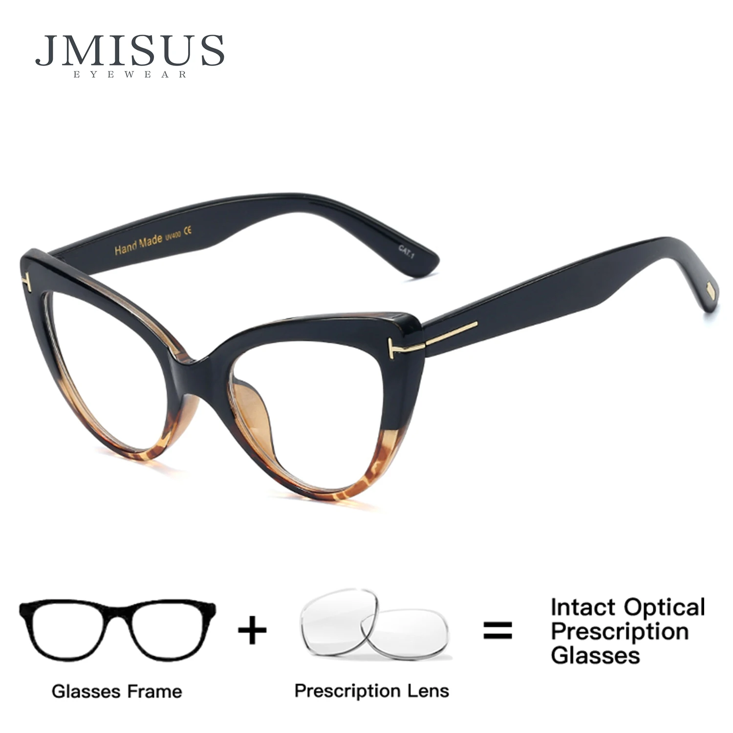 

JMISUS 2025 New Arrivals Cat Eye Myopia Prescription Eyeglasses Women Ultralight TR90 Photochromic Progressive Optical Glasses