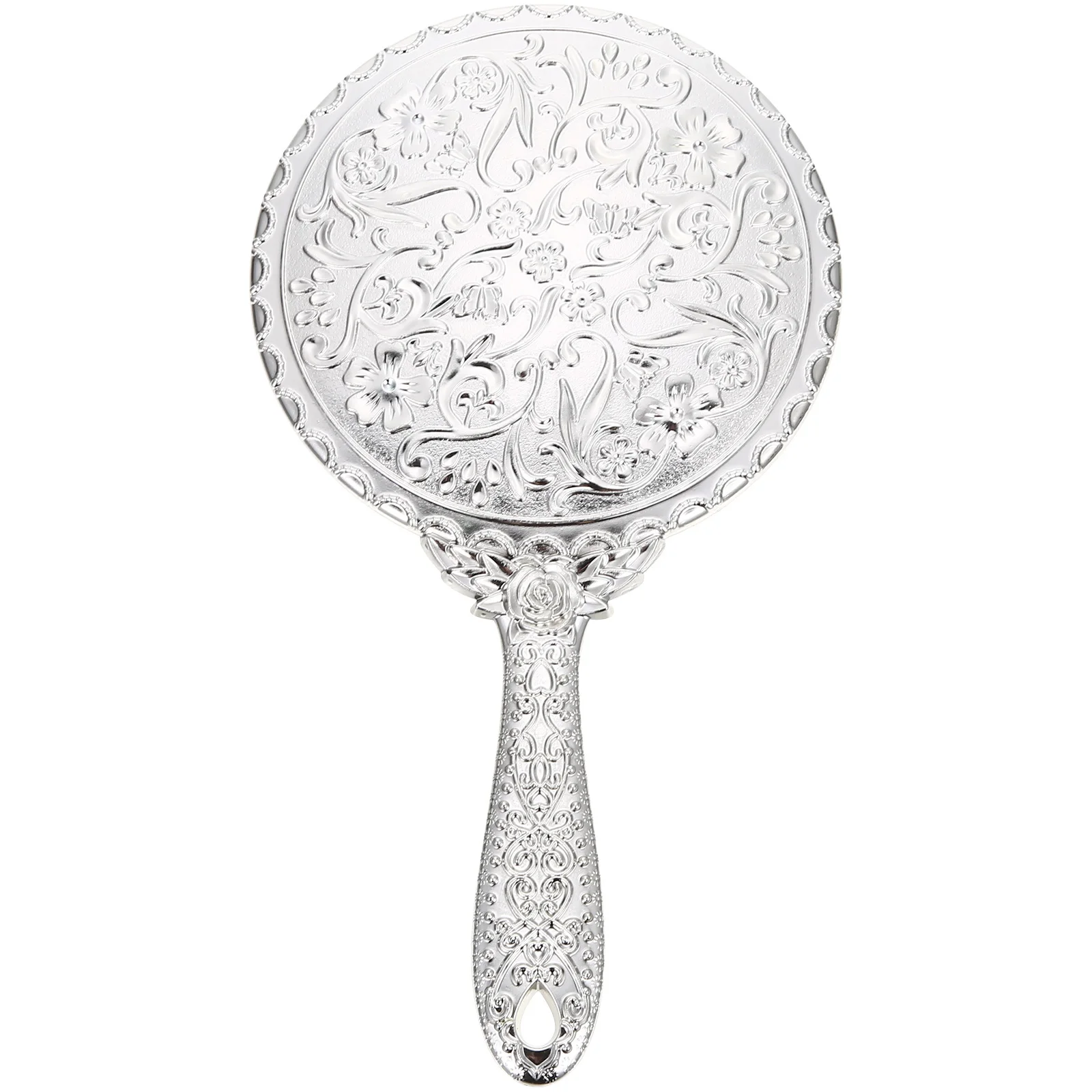 Compact Handheld Mirror with Rose Decor Premium Build Lightweight Travel-Friendly Makeup Mirror for Women Daily Beauty