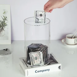 Transparent Money Boxes For Coin Banknote Storage Acrylic Piggy Bank Money Saving Box Adults Kids Piggy Money Bank Home Decor