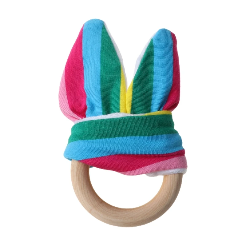 Natuurlijke houten baby bijtring baby kiezen DIY accessoires ambachtelijke speelgoed Bunny pasgeboren armband ambachtelijke D5QF