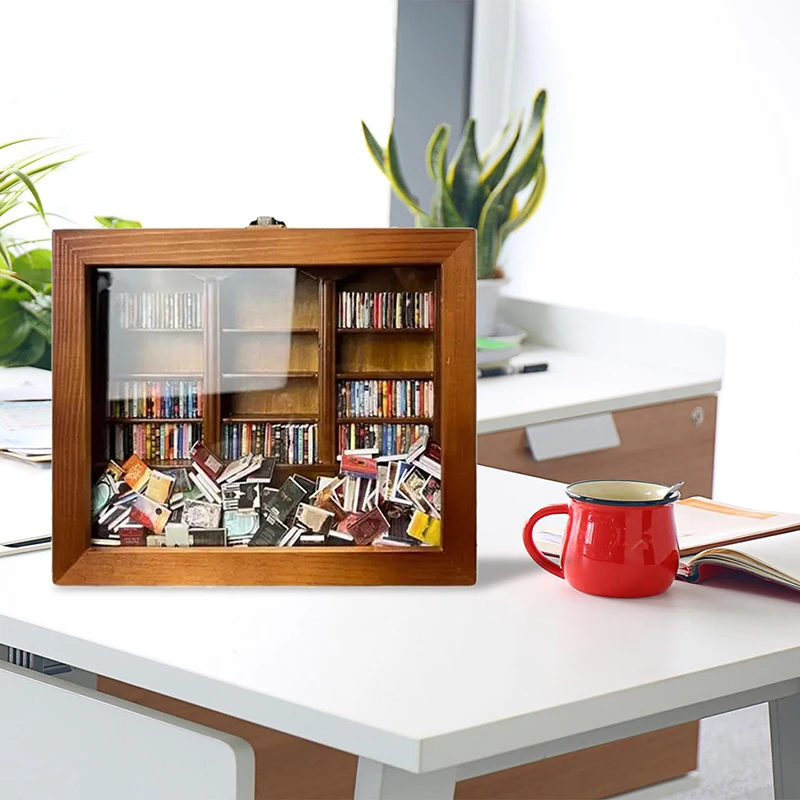 2024 Wood Creative Anti-anxiety Anti-truth Bookshelf Creative Small Decorative Gifts 25*20*7.6cm