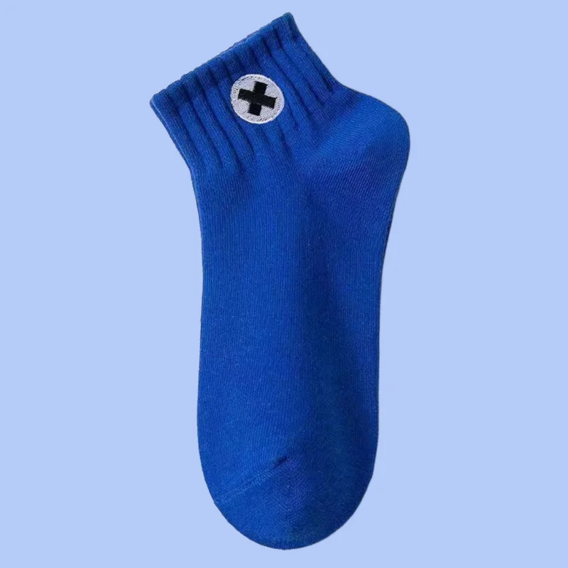 Calcetines deportivos de algodón para hombre, medias finas bordadas, absorbentes del sudor y desodorantes, transpirables, alta calidad, verano, 10/20 pares