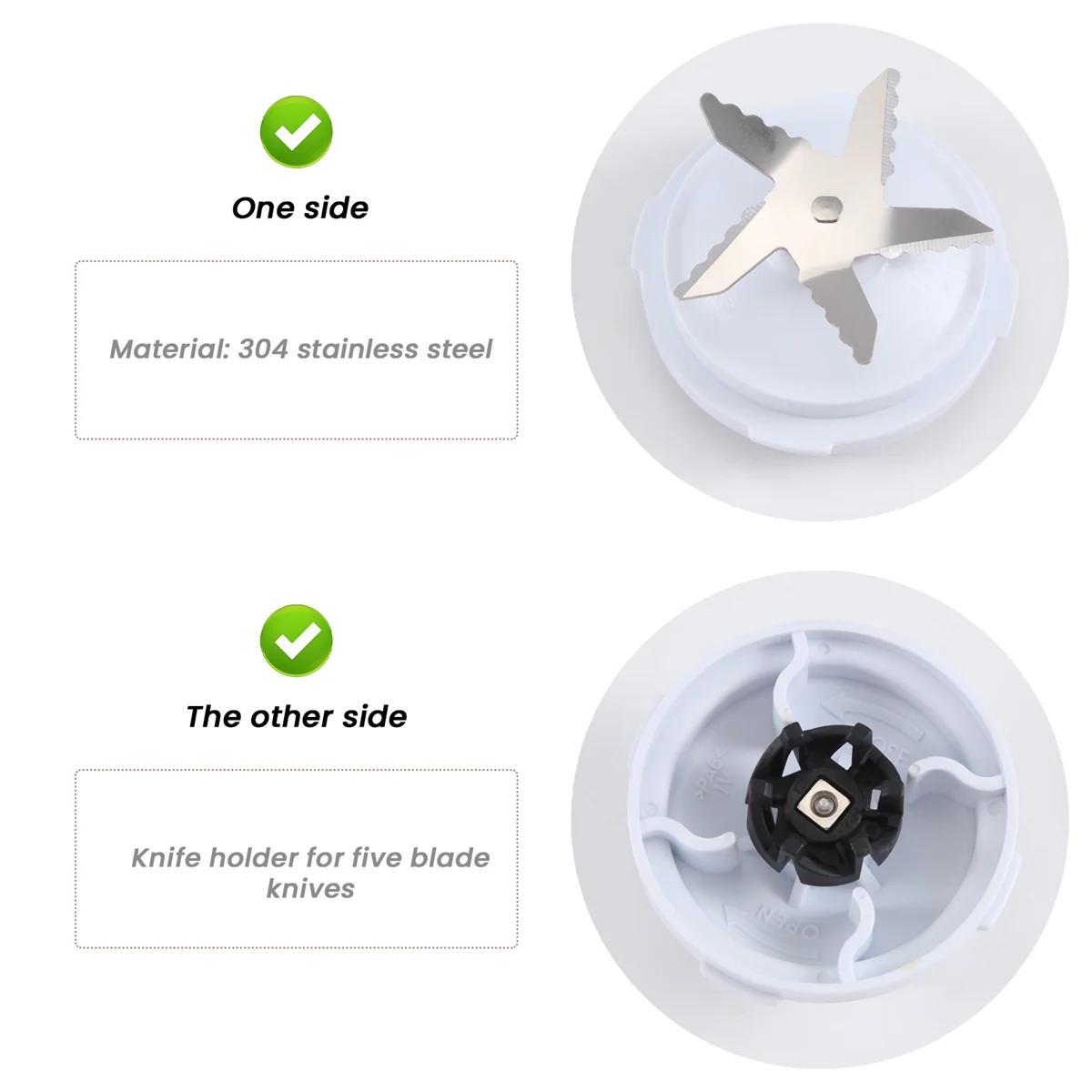 Lâminas de faca com anel de vedação para Philips, Juicer Blender Acessórios, Faca Titular, HR7625, HR7620, RI7620, RI7625, HR2160