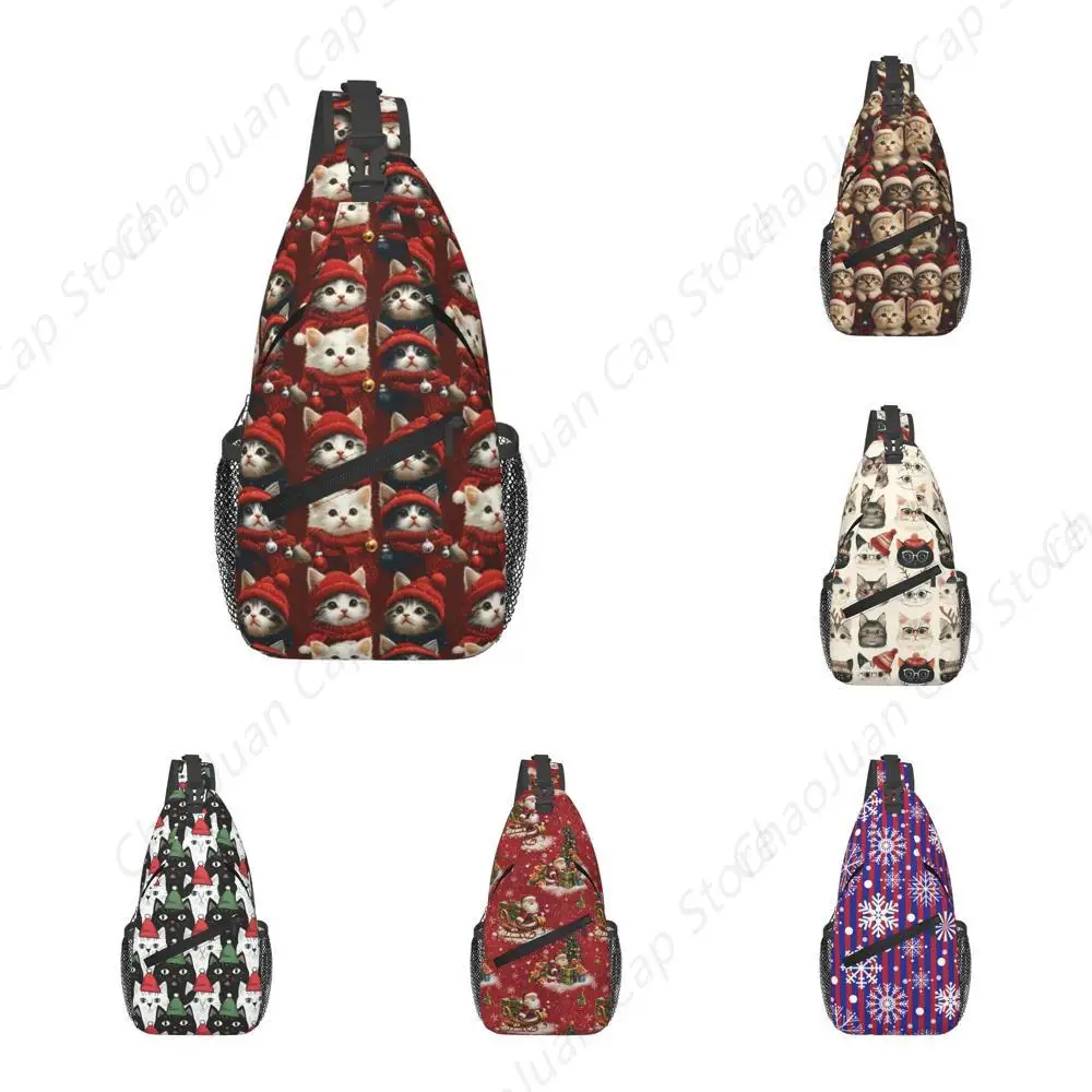 

# Рождественская сумка-слинг с принтом кота, милая нагрудная сумка через плечо для домашних животных, модная повседневная спортивная сумка для езды на велосипеде на открытом воздухе, хит продаж AliExpress