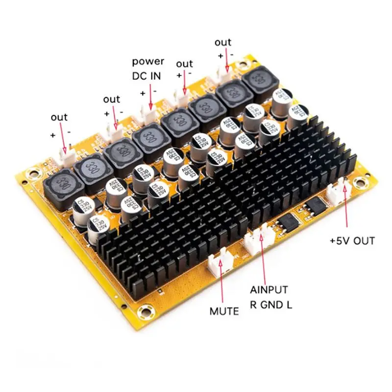 [NEW A09R!】 A138 TPA3116 Digital Audio Power Amplifier Board DC8-24V Power Supply 4 Channels 4 X 50W