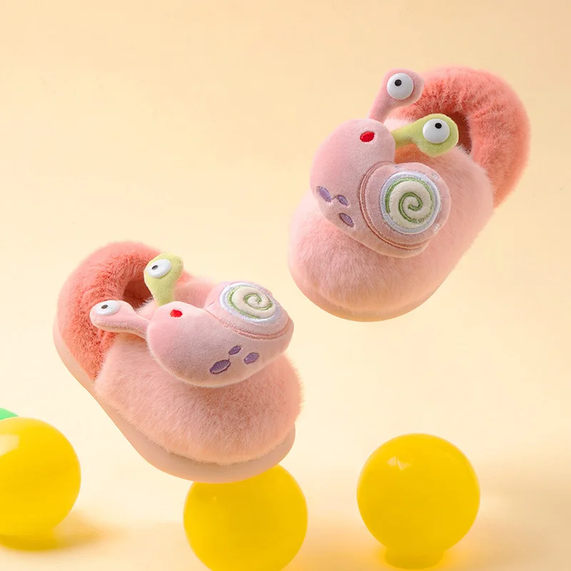 

Kawaii Children Cotton Slippers Autumn Winter New Baby Boy Velvet Keep Warm Thicken Home Shoes Lightweight Cotton Shoes Girl