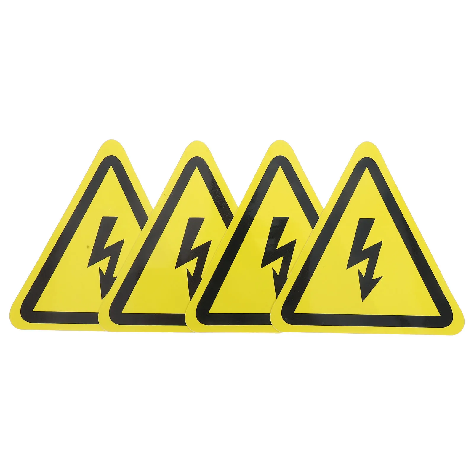 

4pcs Voltage Warning Warning Electric Fence Safe Sign Stickers 12cm Yellow Electrical Safety Signs Labels Traffic