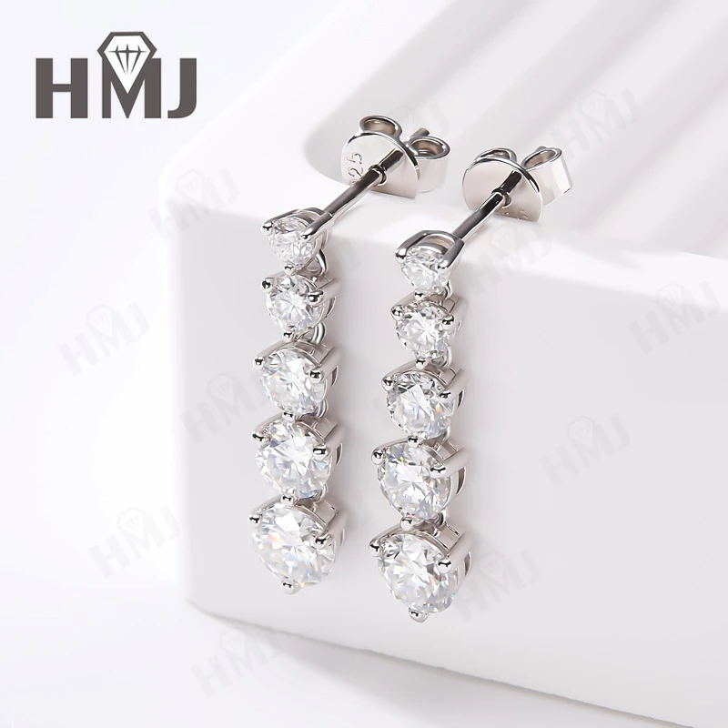 

ДЕСЯТЬ ЖЕНСКИЕ серьги-гвоздики для пирсинга, серьги-подвески круглой формы, муассанит, ювелирные изделия из стерлингового серебра 925 пробы для женщин, ослепительные огненные подвески