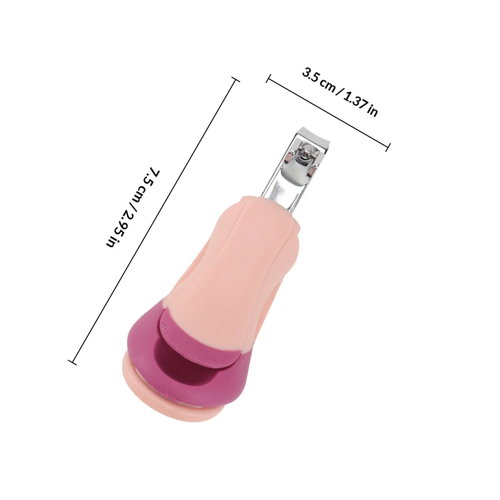 Baby Nail Care Kit Pink Stainless Steel Plastic Ergonomic Clippers Tweezers Scissors Fold Away Magnifier Comfortable Portable