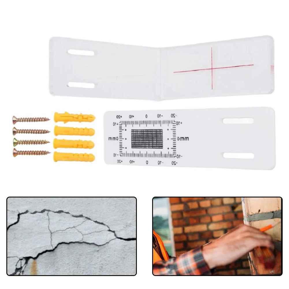 Crack Gauge Monitor Acrylic Monitoring Record For Monitoring Wall Deformation 0.95-1.55 Measuring Range Crack Gauge Monitor