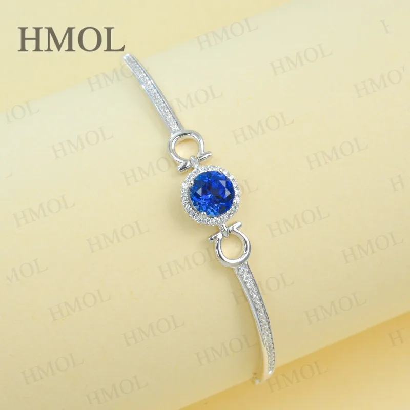 

Lab Grown Ruby Sapphire Padparadscha Round Brilliant Cut Bracelet White Gold Fine Jewelry Wedding Gift