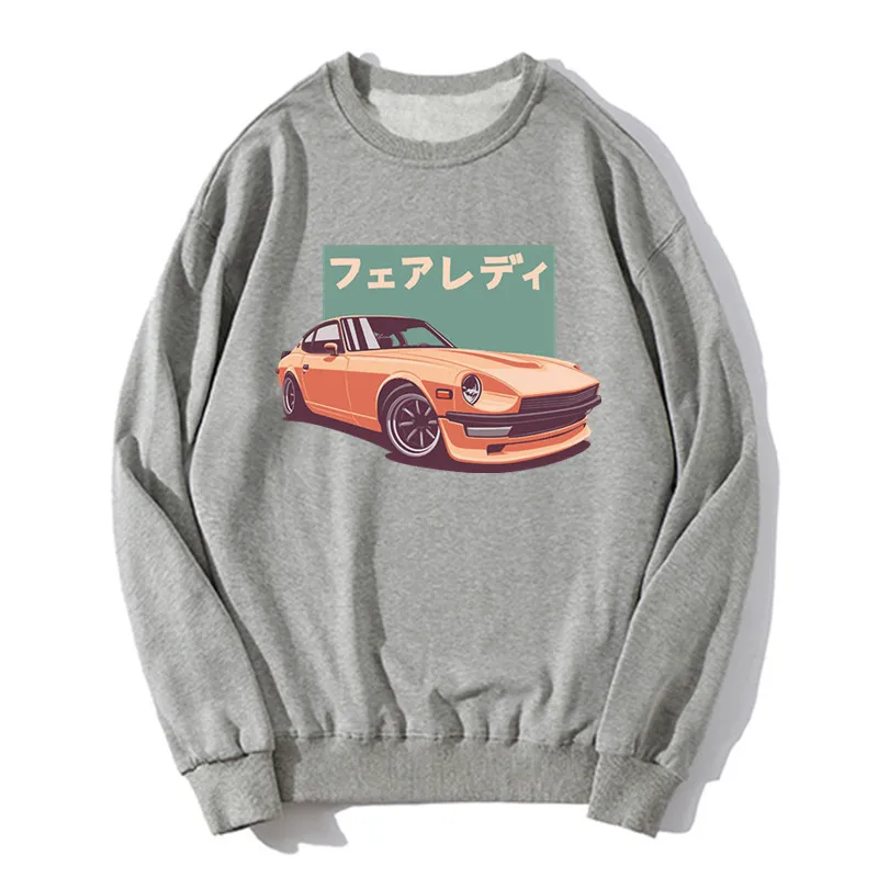 JDM Hoodie Initial D Japanese Retro Car Cotton O-Neck Sweater CRX Harajuku Oversized Men Casual Unisex Sweatshirt Streetwear