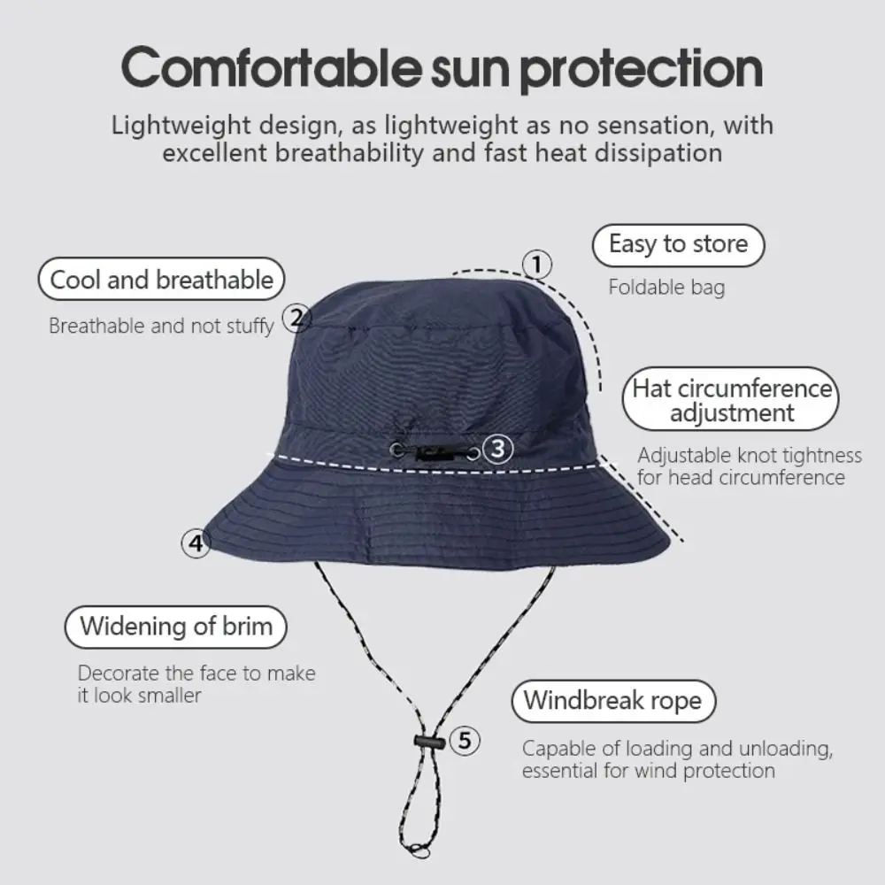 Anti-UV Summer Quick-drying With Storage Bag Sun Protection Sun Hat Panama Cap Fishing Cap Bucket Hat
