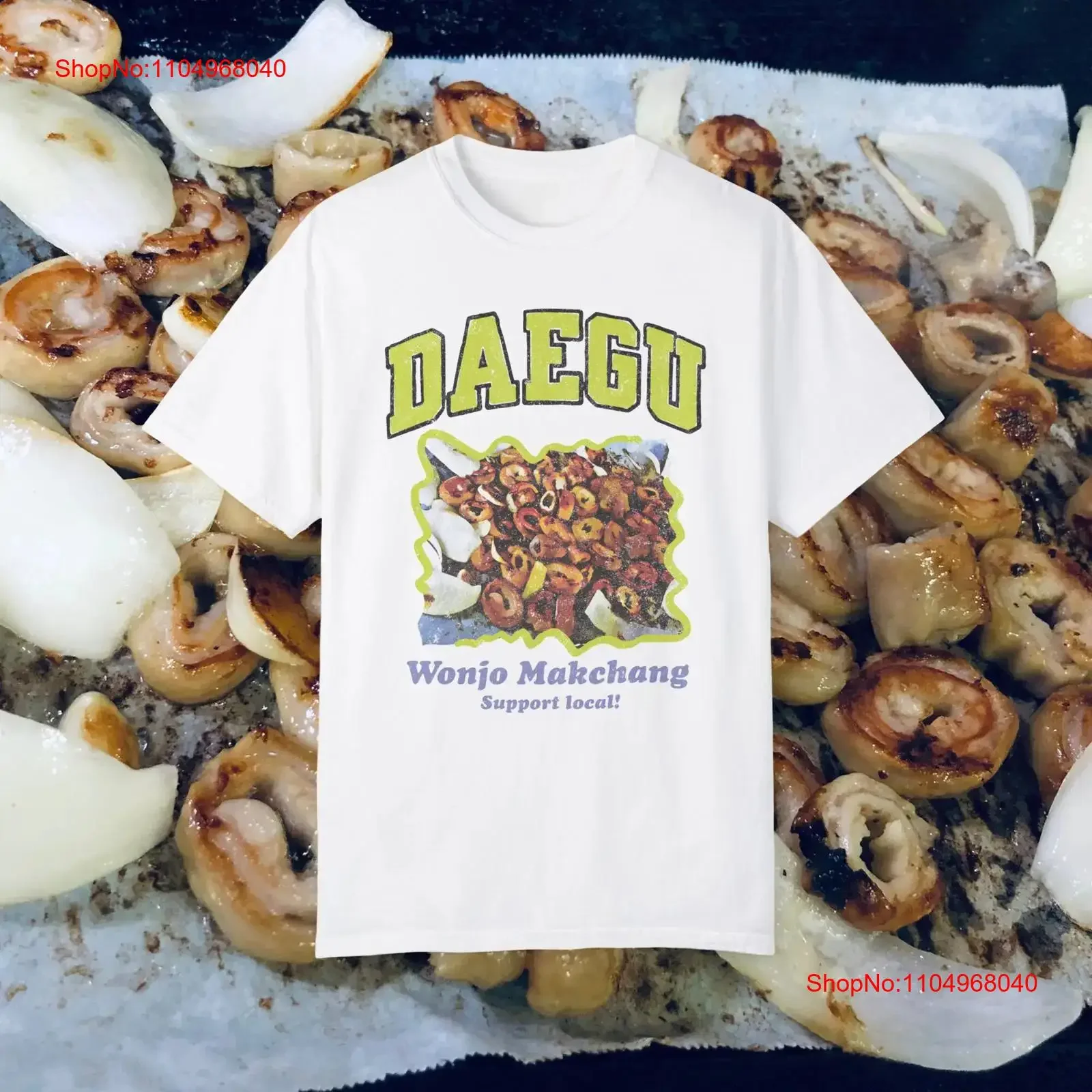 Camiseta Daegu, Estilo Coreano Vintage, Casual, Elástica, Suave, Diseño de Autor, Ligeramente Estilo Streetwear