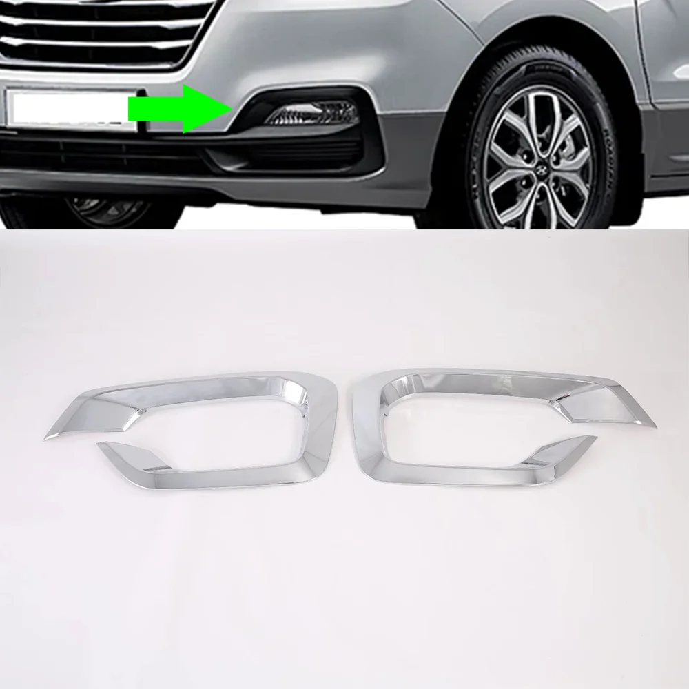 Chrome Auto Front Fog Lamp Lip Protector Cover Trim Body Kit Upgrade Type Car Accessories Cover For Hyundai H-1 Grand Stare 2020