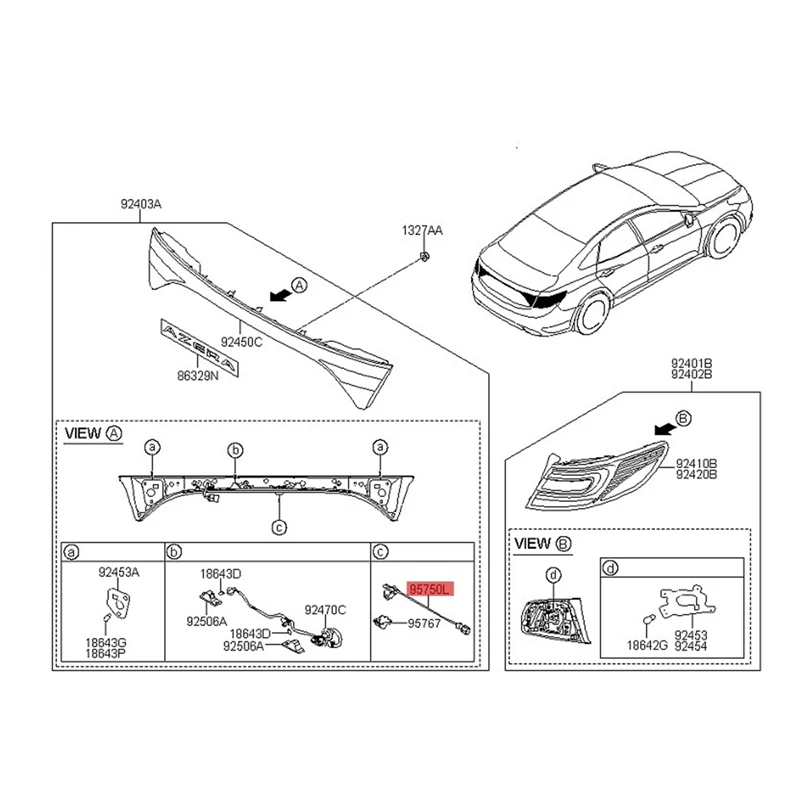 95760-3V010 Car Rear View Camera Parking Camera For Hyundai Azera 2012-2013