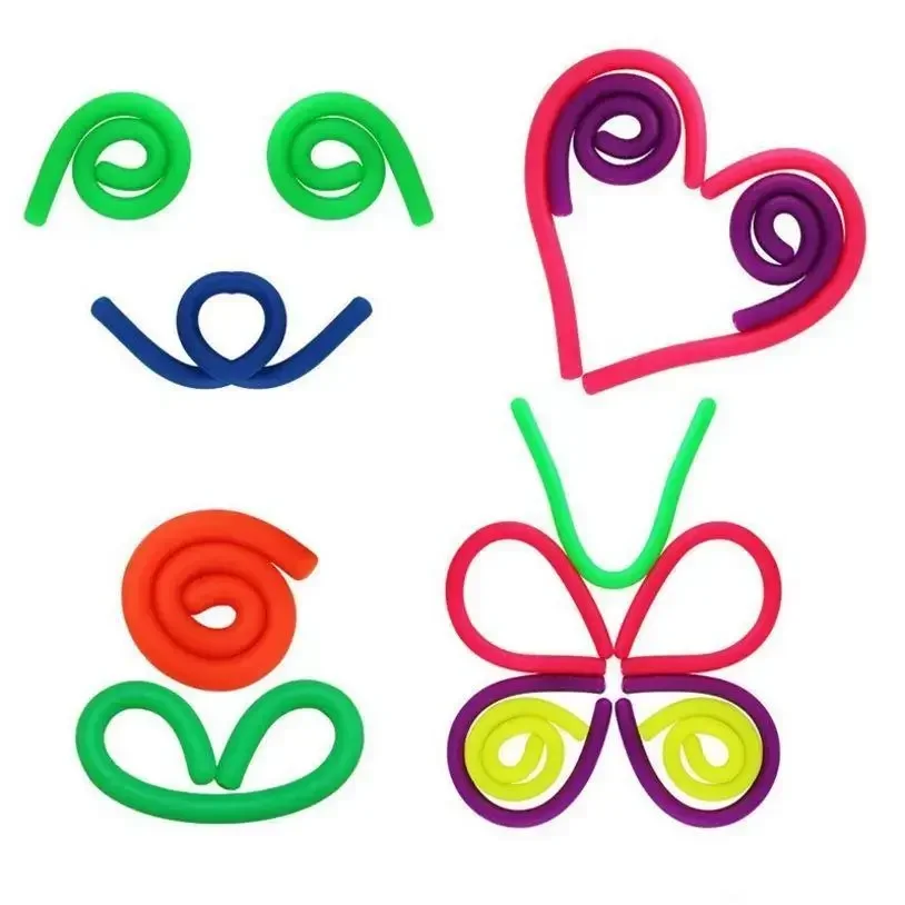 

20PCS Noodle Pack Stretchy Strings Fidget Toys Silent Fidget Relieve Stress Adult Anxiety Stress Autistic Toys for Kids Adults