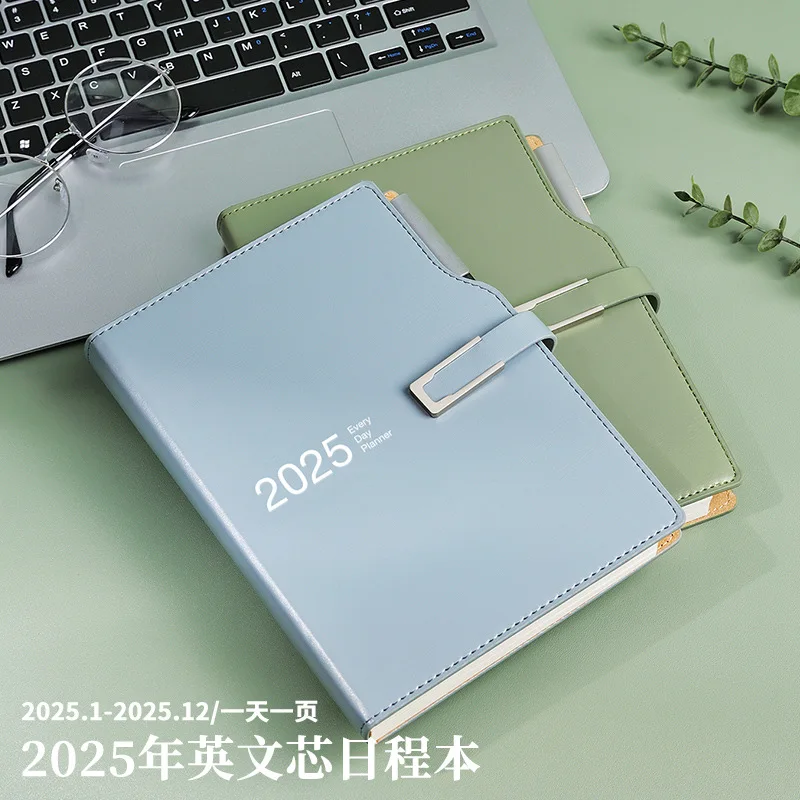 2025 English plan book A5 schedule book B5 annual calendar book one page per day foreign trade notebook A4 custom logo