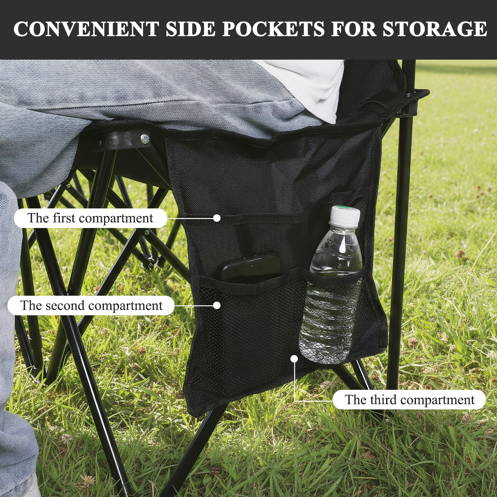 

Portable Folding Bench with Storage Bag & Backrest Portable Soccer Sideline Chairs 600D Oxford for Sports Football Camp Events