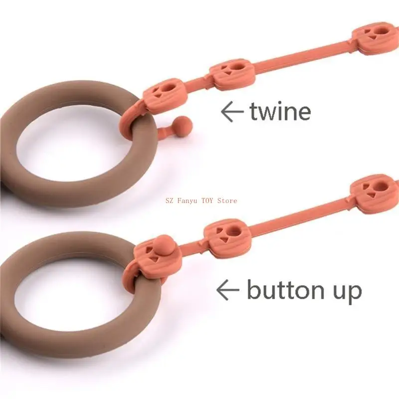 

96GC Pumpkin Pacifier Clip Toy Safety Straps Bottle Harness Straps Teether Straps