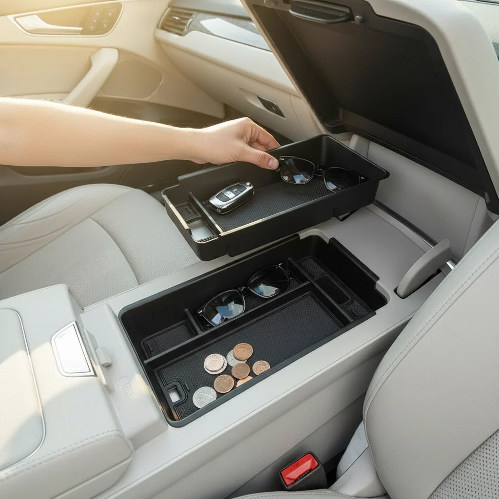 Para Haval H6 2025 2026: Caixa Organizadora Central para Apoio de Braço, Bandeja Organizadora para Console Central, Acessórios Automotivos para Organização Interna
