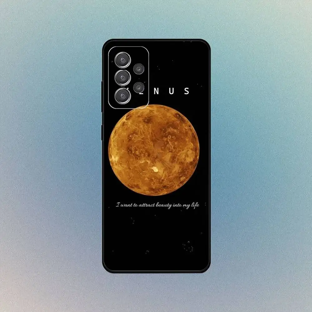 Etui na telefon z motywem ośmiu planet dla Samsunga S25, S24, S21, S22, S23, S30, Ultra, S20, Plus, Fe, Lite, Note, 10, 9, 5G, czarne etui