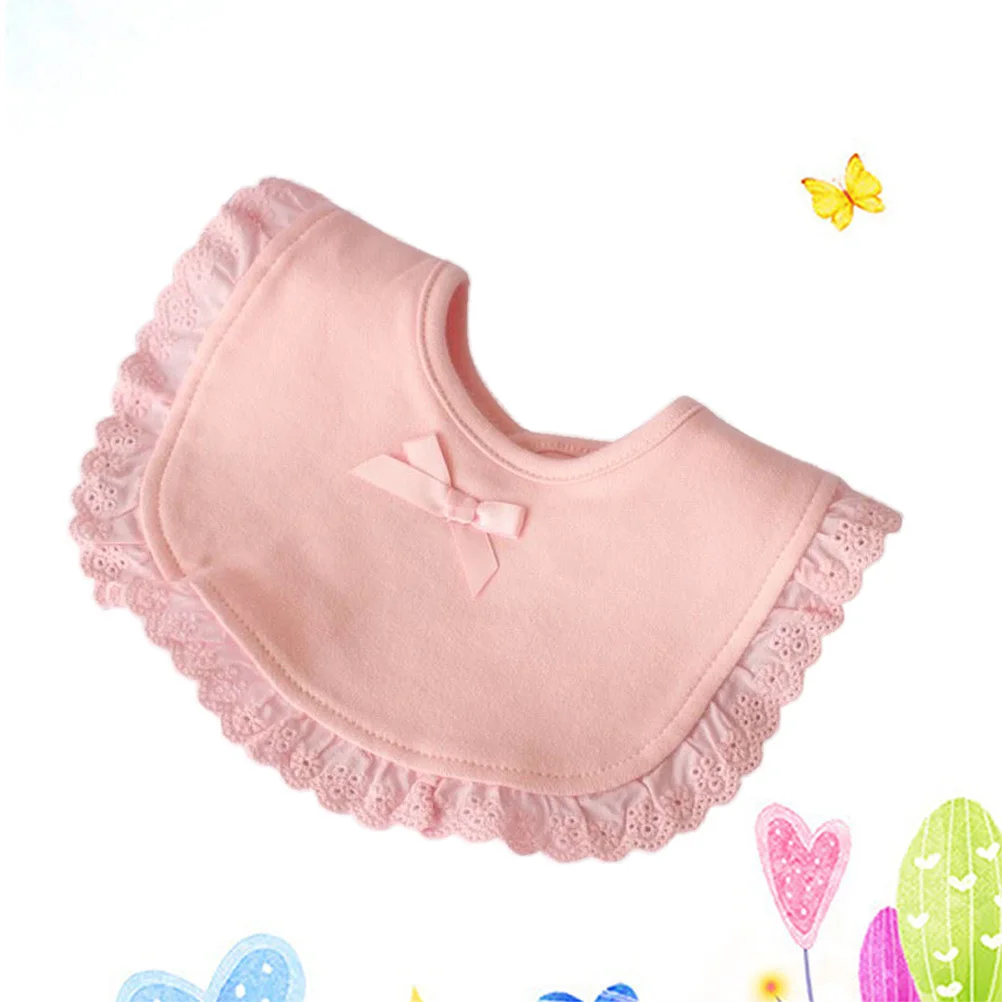 

Pink Cotton Baby Bibs Princess Lace Soft Drool Keeper for Newborn Infant Stylish Baby Dining Bib Bibs Bib