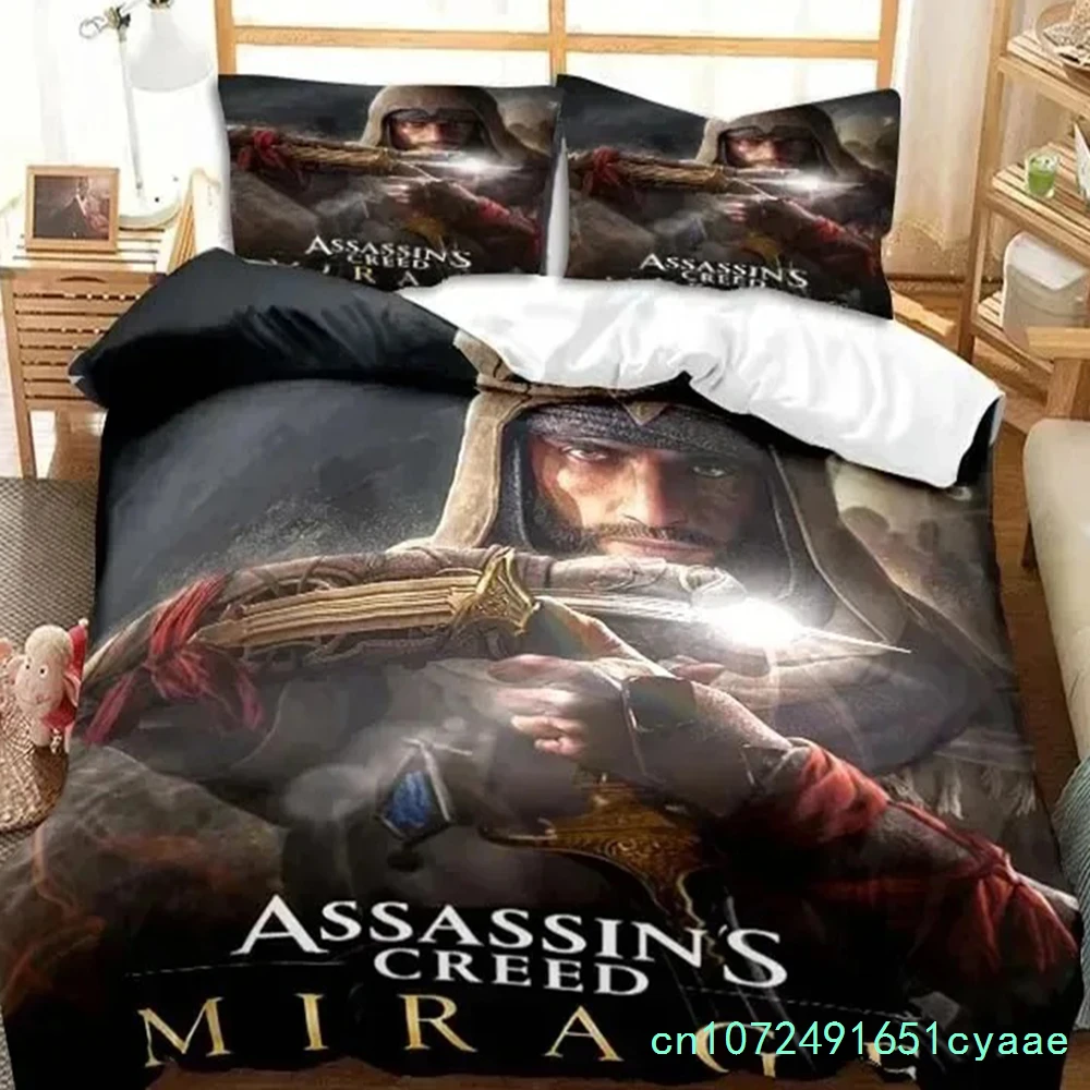 New Game A-Assassin S Creed Art Bedding Set Gamer Duvet Cover Set Adult Boys Bedroom Single Double King Size Comforter Boys Gift