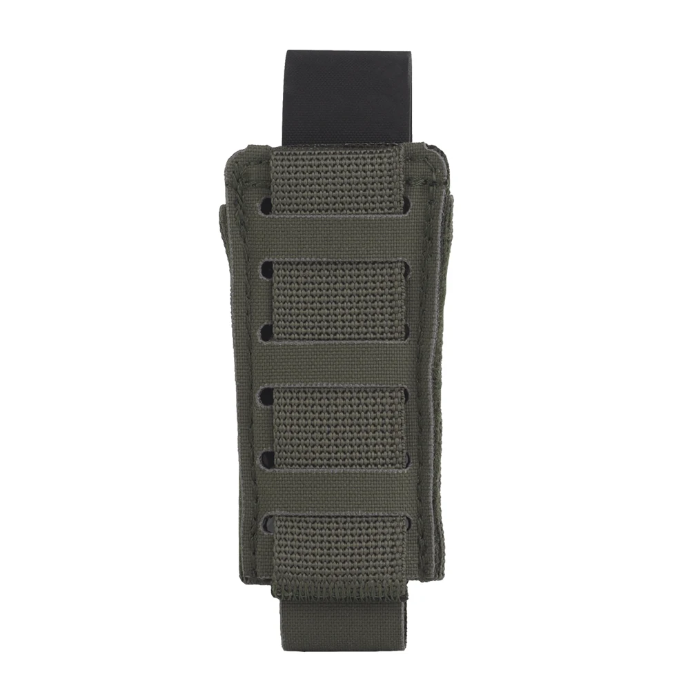 Pelat Kantong Airsoft Mag 9MM Rilis Cepat Sabuk Taktis MOLLE Kantong Majalah Pistol Gaya Agilit dengan Penutup Pelindung