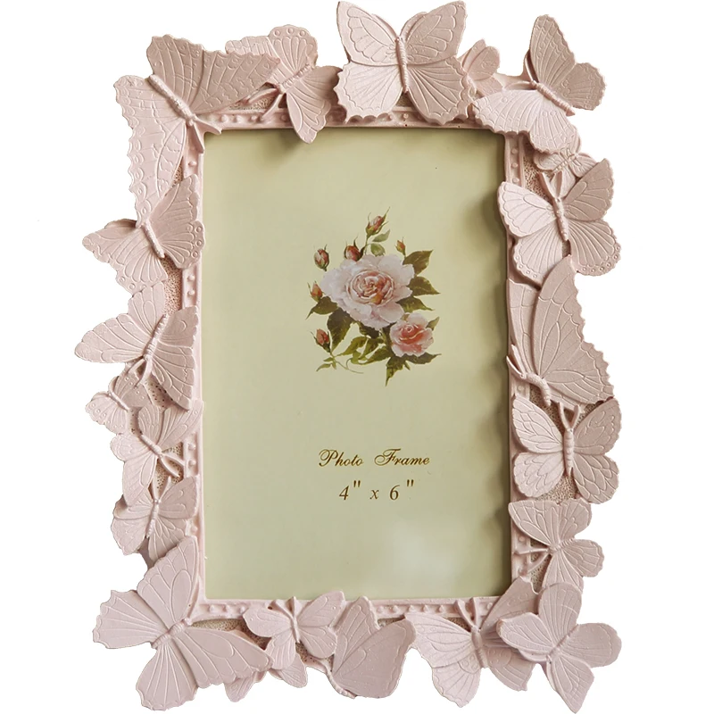 Pink Butterflies Resin Photo Frame 4 By 6 Rectangle For Home Indoor Tabletop Decoration - Image 5