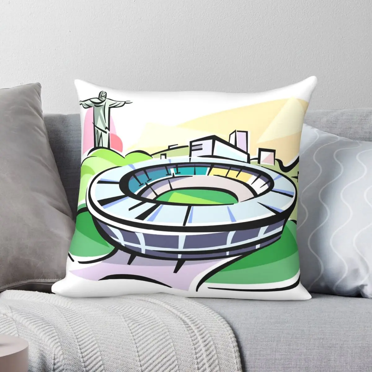 Rio De Janeiro Dreams Square Pillowcase Polyester Linen Velvet Printed Zip Decor Pillow Case Car Cushion Cover 18