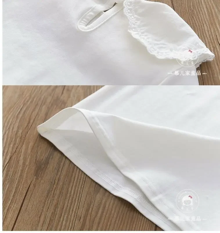 Spitzenbluse mit Peter-Pan-Kragen für Mädchen – weißes Langarm-Oberteil für Babys und Kleinkinder, klassisches, elegantes Hemd für besondere Anlässe – Detail 19