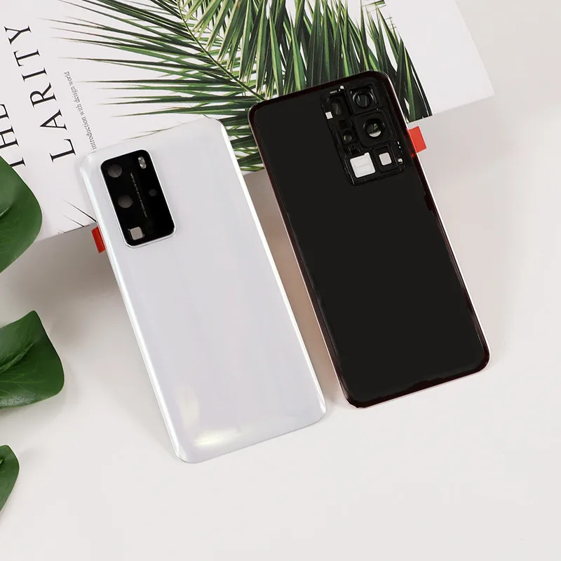 P40Pro Battery Back Cover For Huawei P40 Pro Rear Housing Glass Case Replace Phone Repair Spare Part + Camera Lens