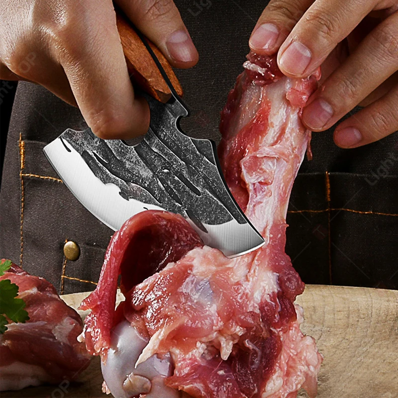 Multifunctional Kitchen Knife Stainless Steel Forged Knife Meat Cleaver Boning Knife with Bottle Opener Portable Pocket Knife