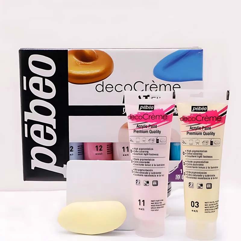 

Pebeo DECO Matte Acrylic Paint Set 6 Colors 200ML Home Textiles DIY Decorative Wall Painting Graffiti Cream Waterproof Paint