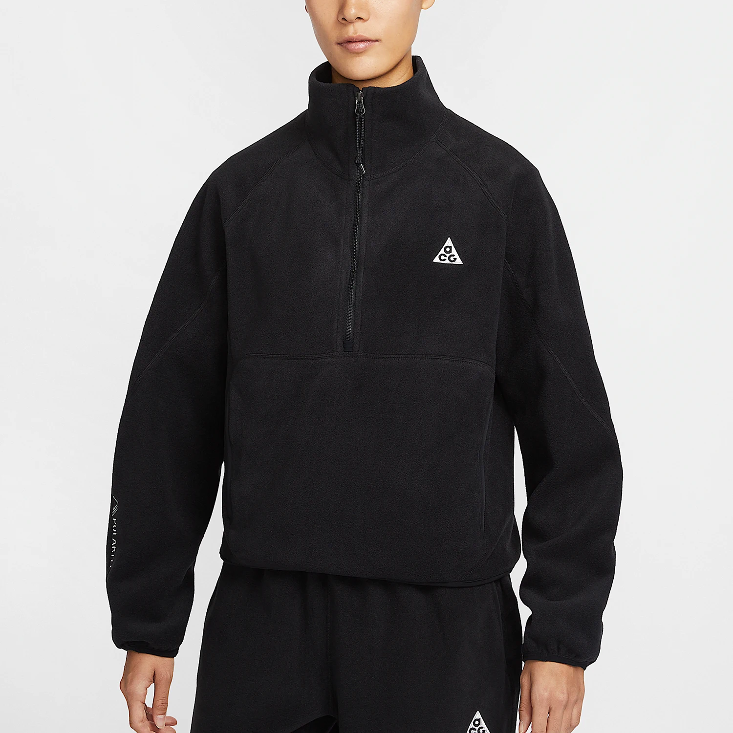 Nike genuine new women's high neck fleece warm half zipper top HJ0238-010