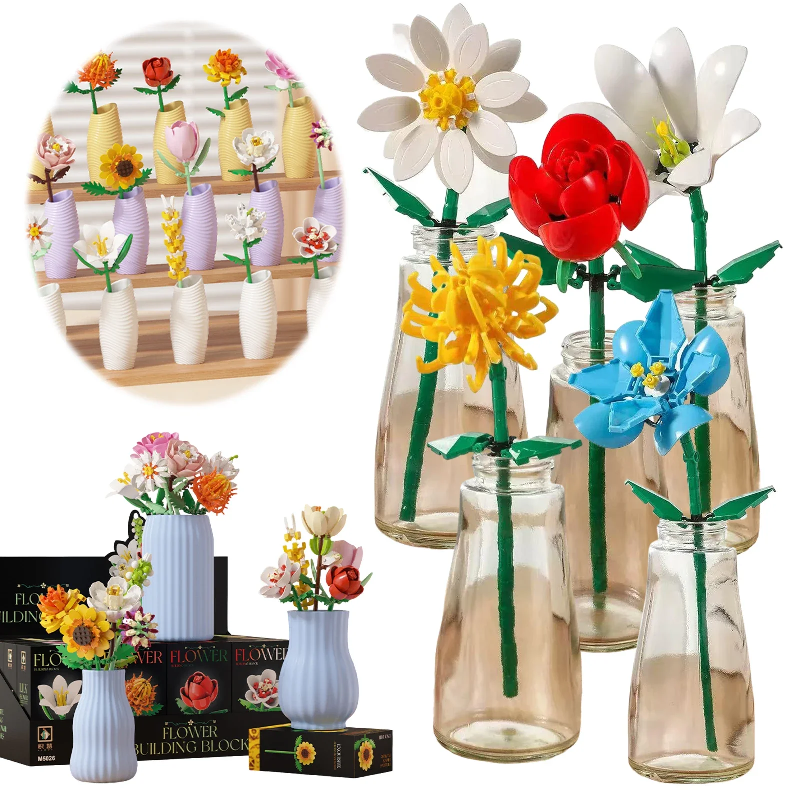 

Advent Calendar 2025 Flower Bouquet Building Blocks For Set Adults 24 Days Christmas Countdown Calendars With 24 Types Flowers ﻿