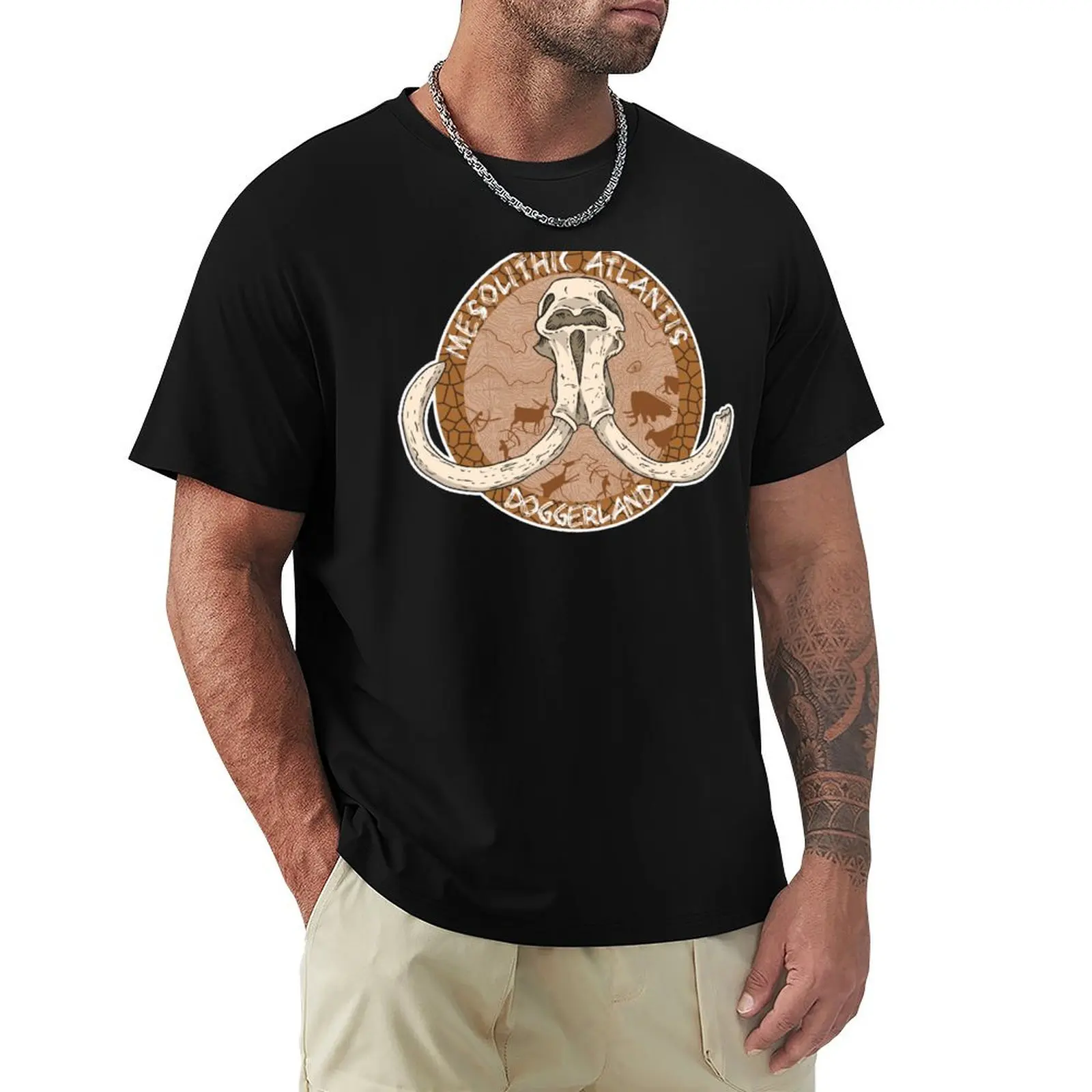 

Mesolithic Atlantis Doggerland Mammoth Tusks T-Shirt anime shirt fitted t shirts for men