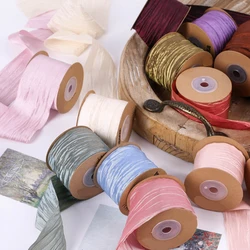 50MM 10Yards Pleat Fold Discoloration Ribbon Organza For Hair Bows DIY Crafts Handmade Accessories