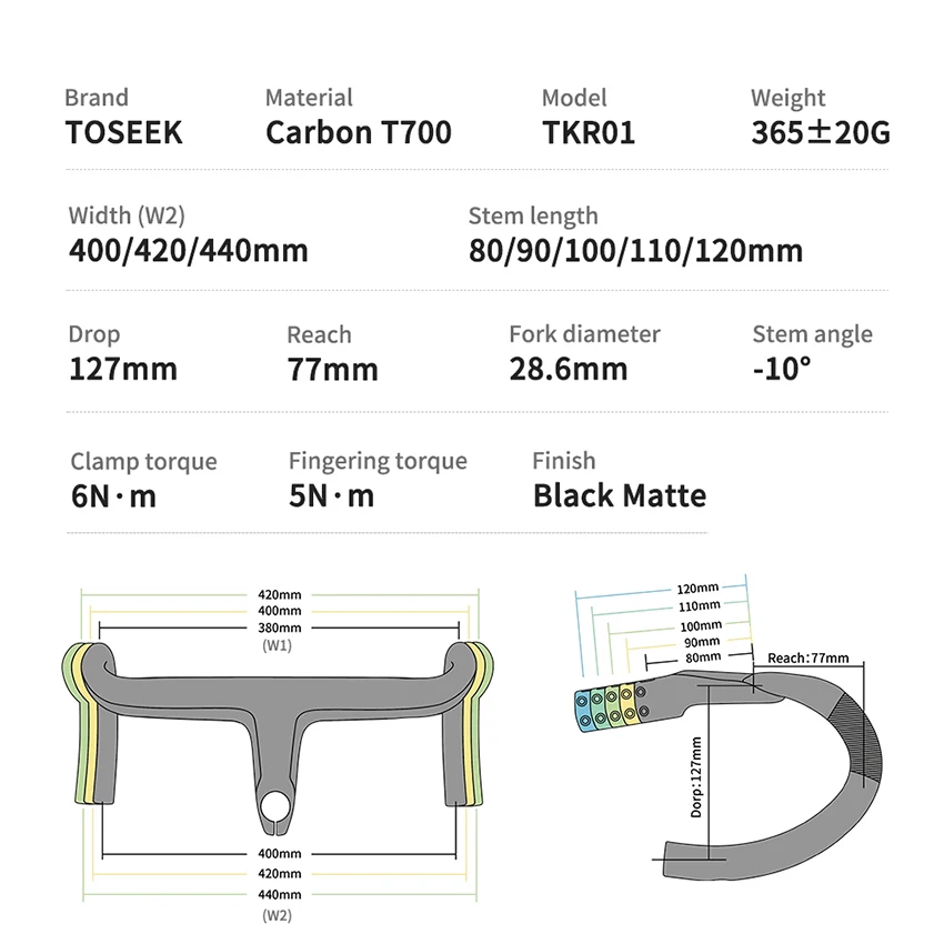 Customization Carbon Fiber Aero Lightweight Integrated Handlebar Road Bike Handlebar Full Internal Cable Routing with Safety OEM