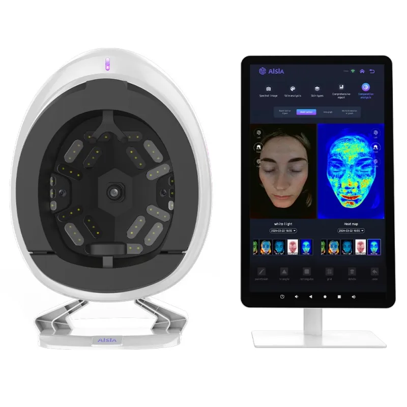 AISIA Q2 3D AI Skin Analyzer HD Facial Scanner Triple Camera Detector Spectrum Diagnosis Smart Report Modify Product Recommend