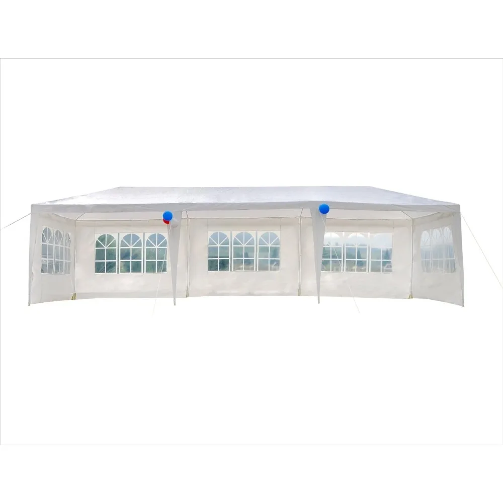 

Wedding Party Tent 10x30 White Outdoor Canopy Tent Outdoor Gazebo (10' x 30' with 5 Walls)