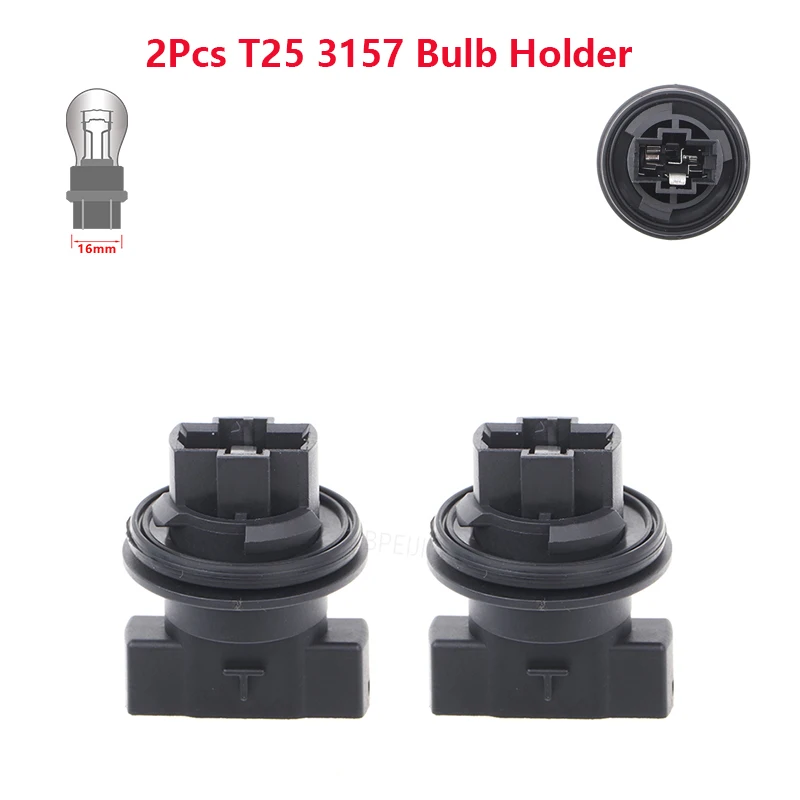 

T25 3157 Bulb Holder for Chrysler Dodge Turn Signal Light Socket Car Lamp Base Replacement 2PC