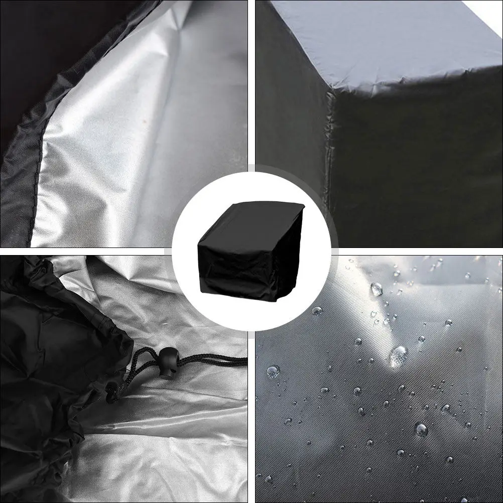 Waterproof Outdoor Chair Cover with Cord Lock – Tear-Resistant, Foldable, Black for Patio & Garden Furniture