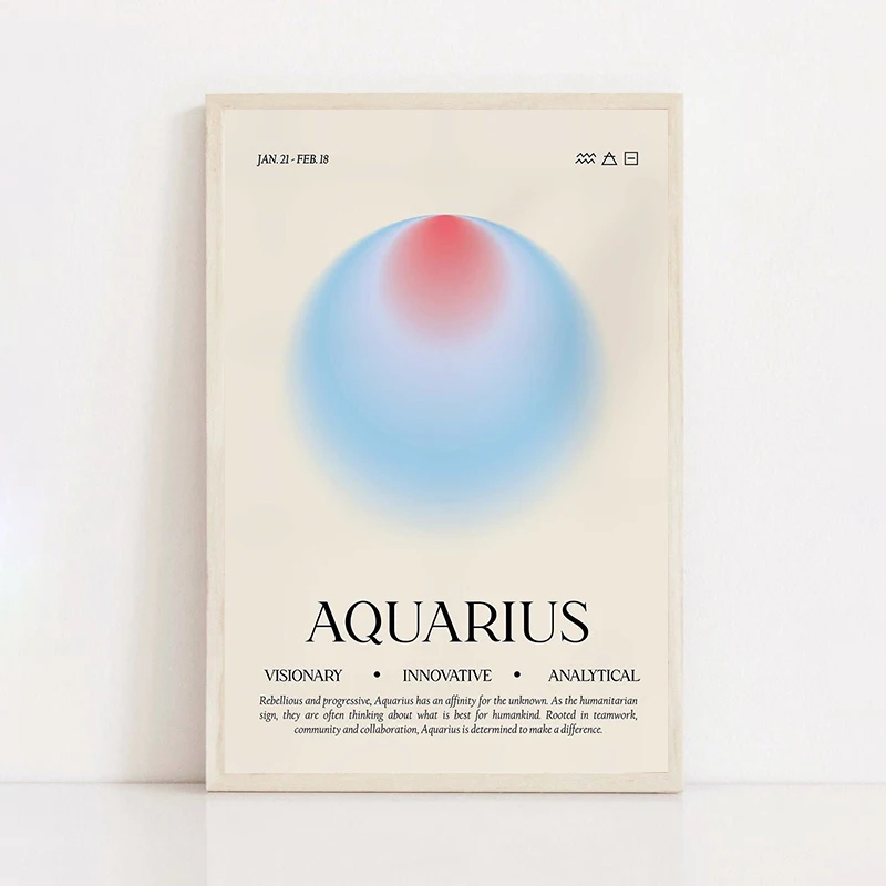 الحد الأدنى الملونة هالة كوكبة الملصقات يطبع الجدي العقرب يطبع حائط لوح رسم الفن صور ديكور غرفة المنزل