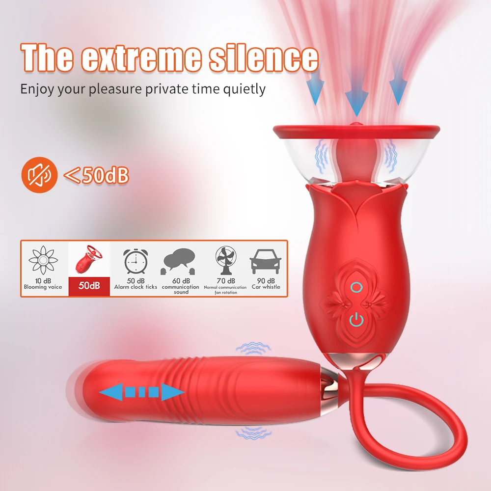 Rose Vibrator for Women G Spot Sucking Vibrating Clitoris Stimulator Thrusting Vagina Nipple Sucker Vibrating Goods Sex Toys