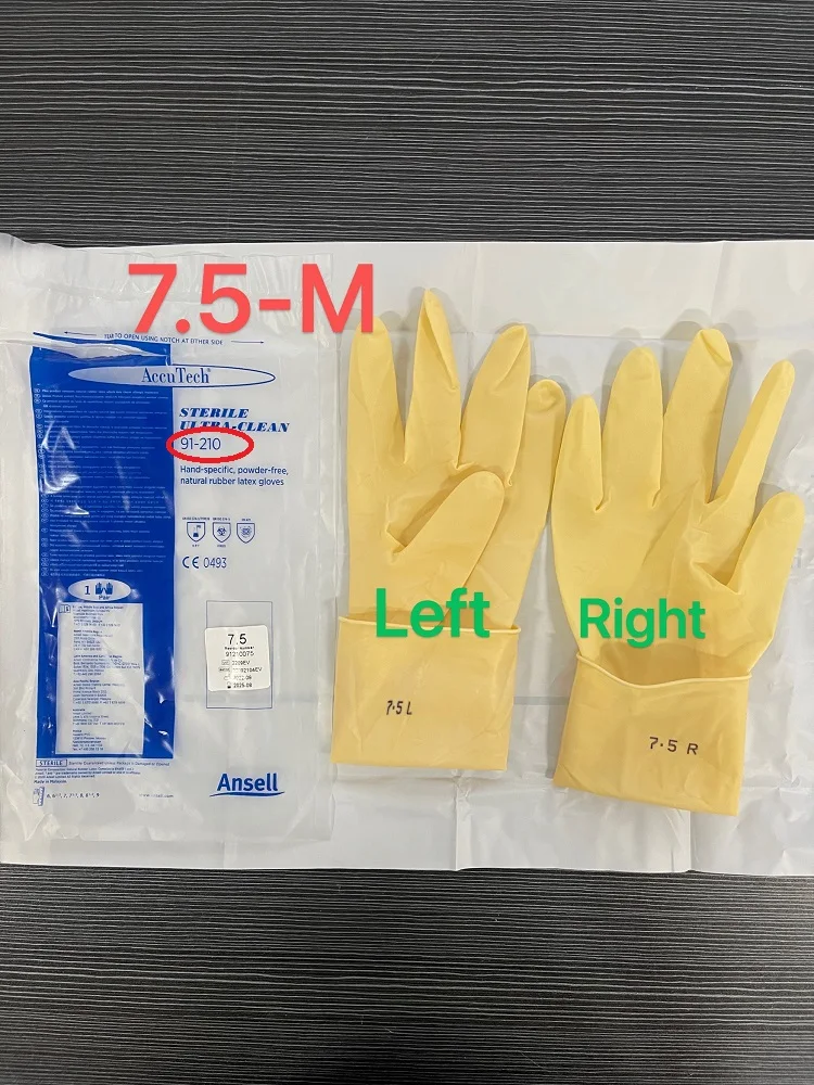 Ansell Accutech®91-210(1 Paar) Verdikte Latex Ondereiwitgehalte Handschoen (30 Cm) Klasse 10 (Iso 4) Cleanroom Poedervrije Handschoen