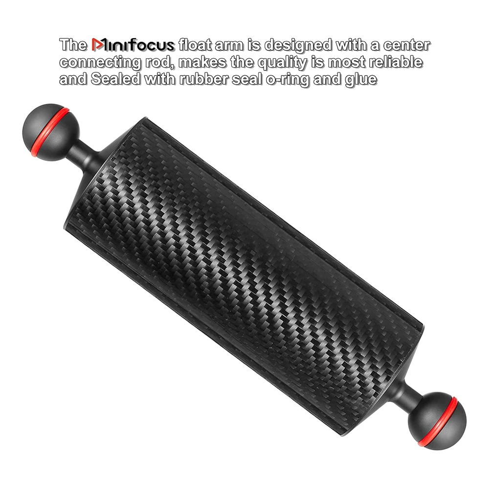 2PCS Carbon Fiber Underwater Float Arm Dual 1\'\' Ball Buoyancy Aquatic Floating Arms Lighting System for Diving Tray Video Light